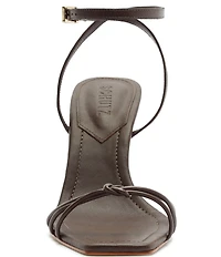 Schutz Haven Bamboo Leather Ankle Strap Dress Sandals