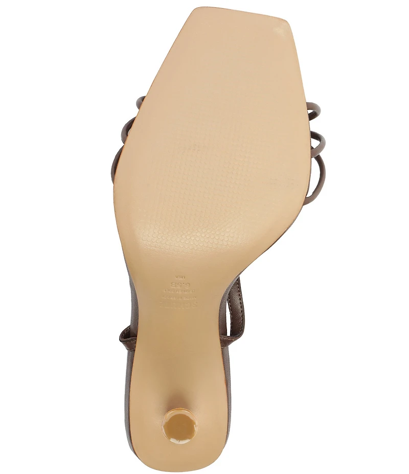 Schutz Haven Bamboo Leather Ankle Strap Dress Sandals