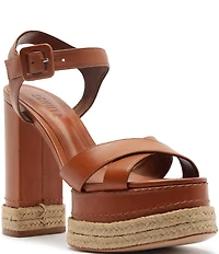 Schutz Hilda Rope High Leather Platform Block Heel Sandals