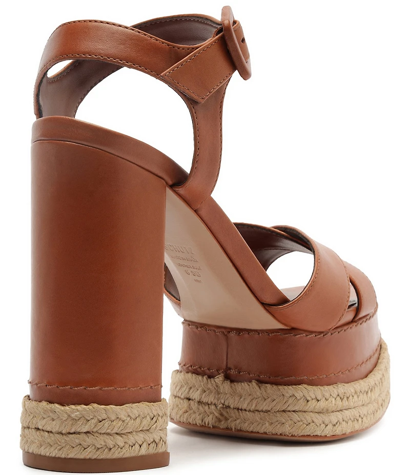 Schutz Hilda Rope High Leather Platform Block Heel Sandals