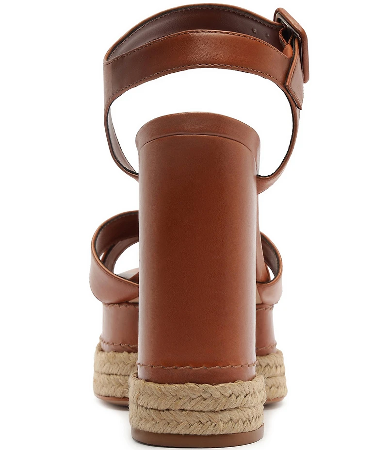 Schutz Hilda Rope High Leather Platform Block Heel Sandals
