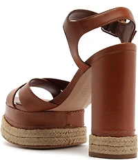 Schutz Hilda Rope High Leather Platform Block Heel Sandals