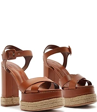 Schutz Hilda Rope High Leather Platform Block Heel Sandals