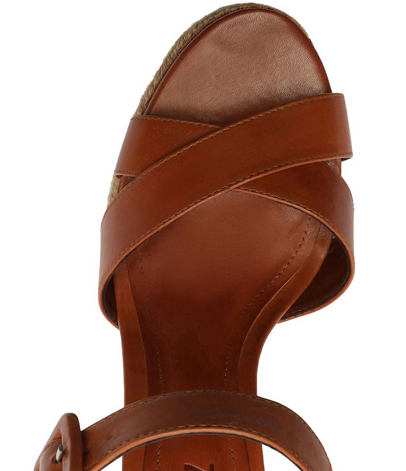 Schutz Hilda Rope High Leather Platform Block Heel Sandals