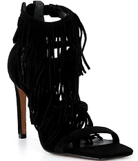 Schutz Indie Fringe Suede High Heel Sandals