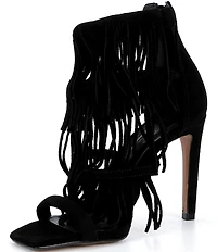 Schutz Indie Fringe Suede High Heel Sandals
