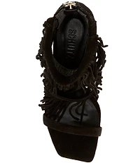 Schutz Indie Fringe Suede High Heel Sandals