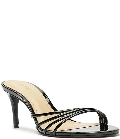Schutz Inez Mule Patent Leather Dress Slide Sandals