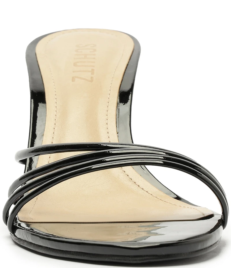 Schutz Inez Mule Patent Leather Dress Slide Sandals