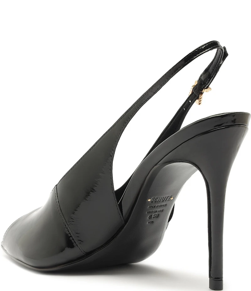 Schutz Ingrid Patent Leather Peep Toe Pumps