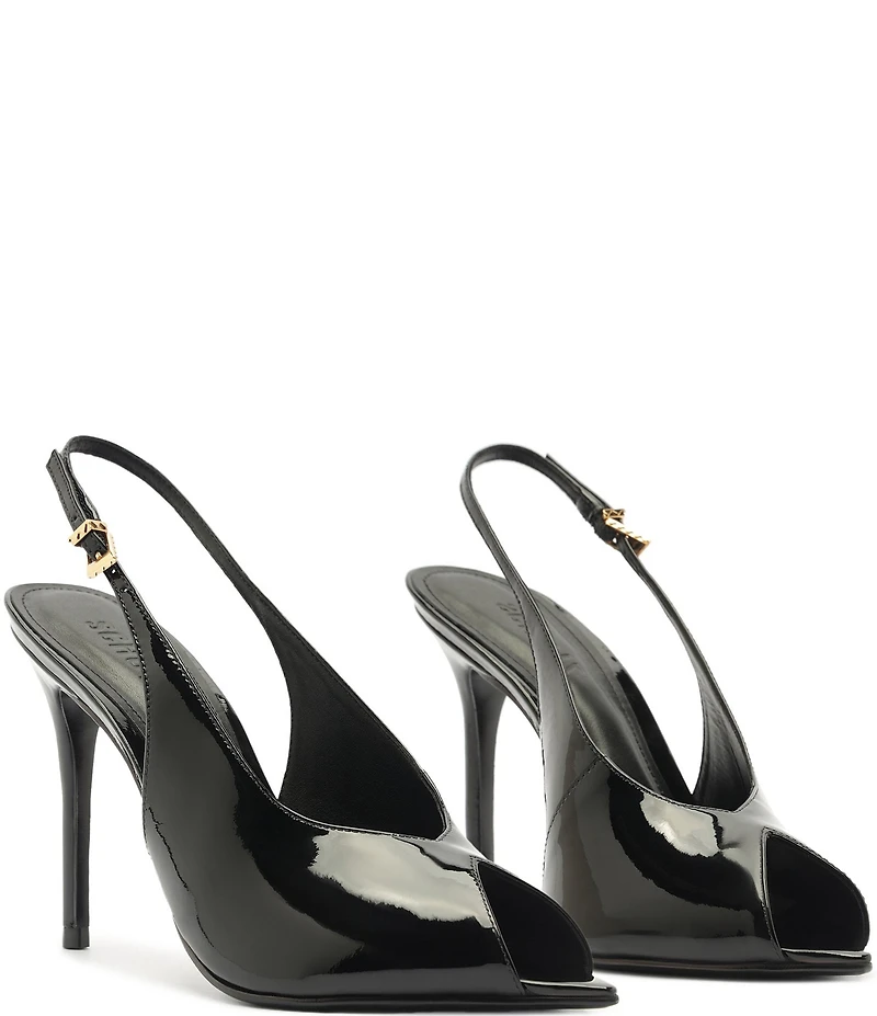 Schutz Ingrid Patent Leather Peep Toe Pumps