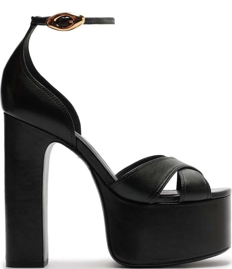 Schutz Jolene Leather High Heel Ankle Strap Dress Sandals