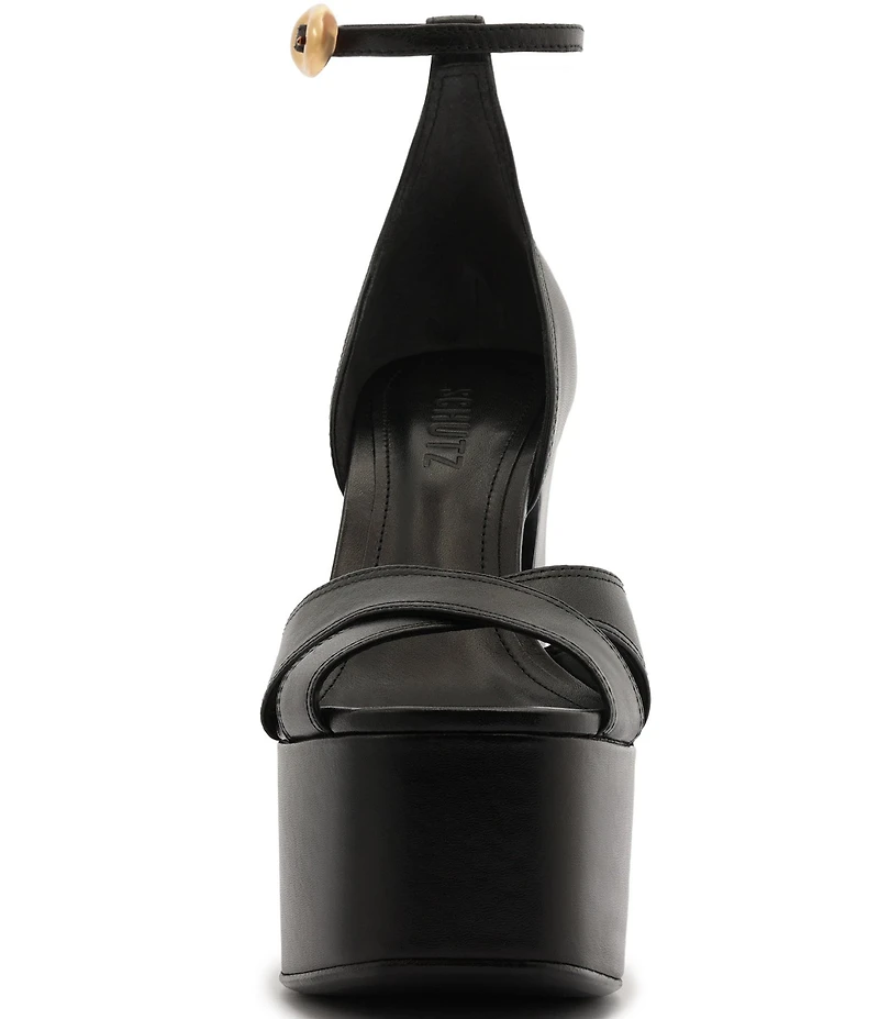 Schutz Jolene Leather High Heel Ankle Strap Dress Sandals