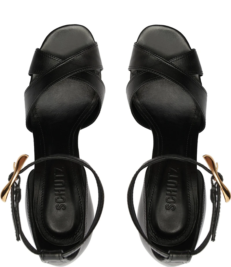 Schutz Jolene Leather High Heel Ankle Strap Dress Sandals