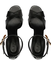 Schutz Jolene Leather High Heel Ankle Strap Dress Sandals
