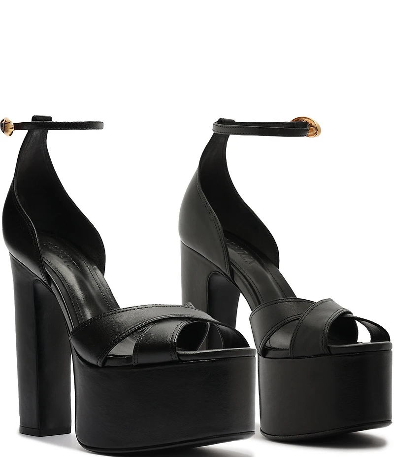 Schutz Jolene Leather High Heel Ankle Strap Dress Sandals