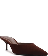 Schutz Julie Suede Pointed Toe Dress Mules