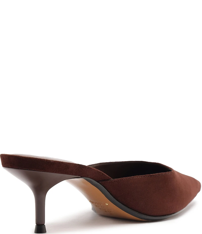 Schutz Julie Suede Pointed Toe Dress Mules