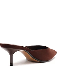 Schutz Julie Suede Pointed Toe Dress Mules