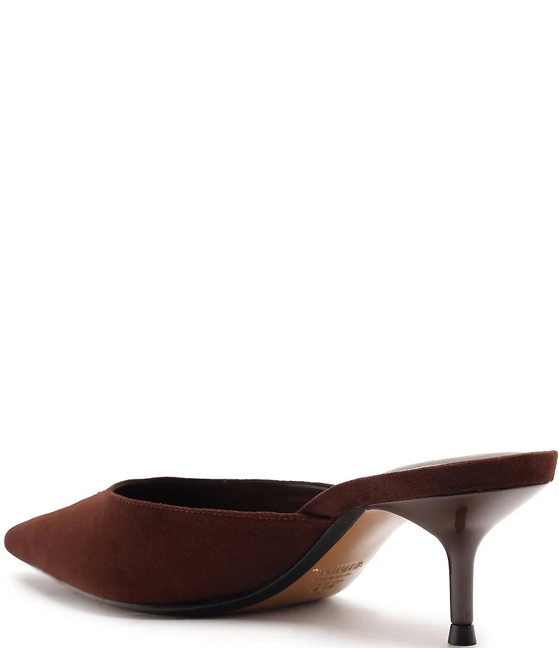 Schutz Julie Suede Pointed Toe Dress Mules