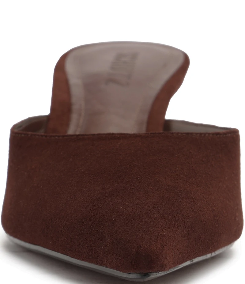 Schutz Julie Suede Pointed Toe Dress Mules