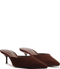 Schutz Julie Suede Pointed Toe Dress Mules