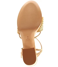 Schutz Kalina Woven Leather Knotted Platform Block Heel Sandals