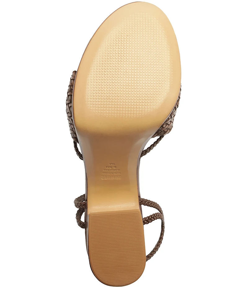 Schutz Kalina Woven Knotted Platform Block Heel Sandals