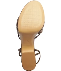 Schutz Kalina Woven Knotted Platform Block Heel Sandals