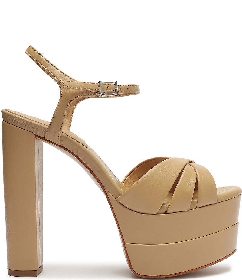 Schutz Keefa High Leather Platform Ankle Strap Sandals