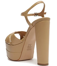 Schutz Keefa High Leather Platform Ankle Strap Sandals