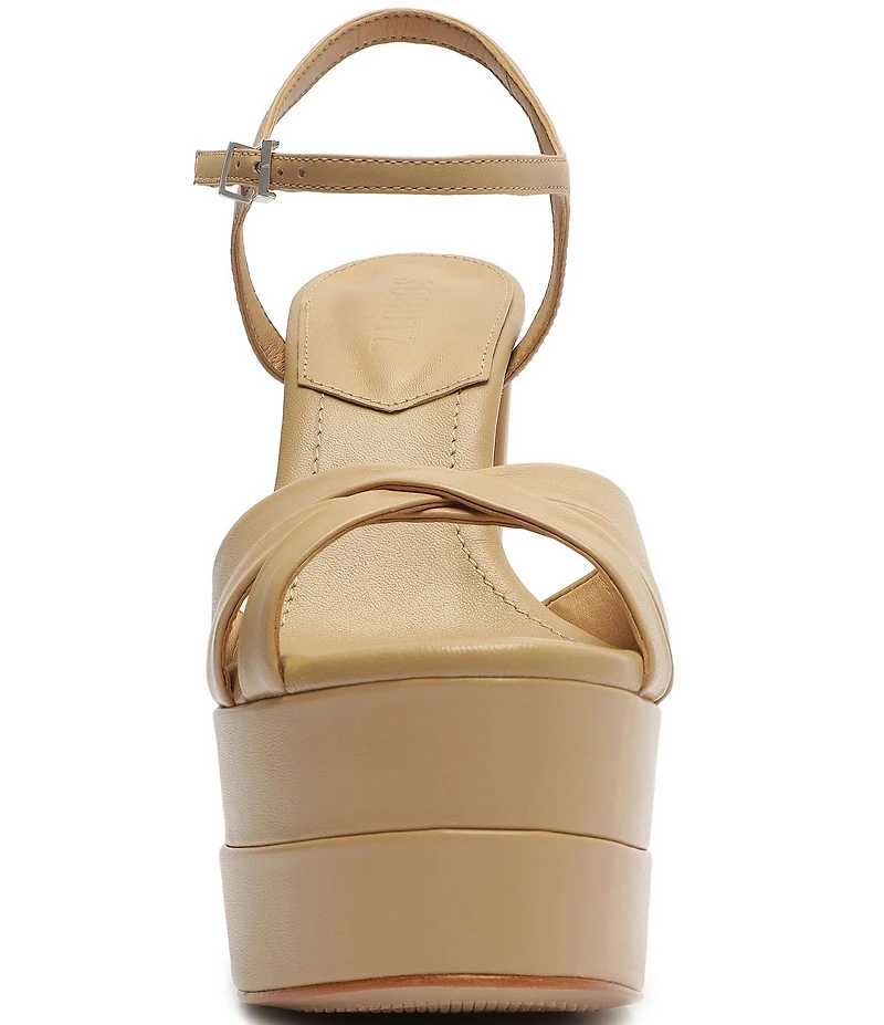 Schutz Keefa High Leather Platform Ankle Strap Sandals