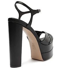 Schutz Keefa High Leather Platform Ankle Strap Sandals