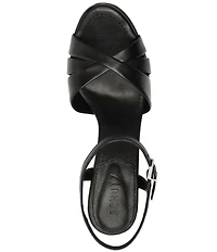 Schutz Keefa High Leather Platform Ankle Strap Sandals