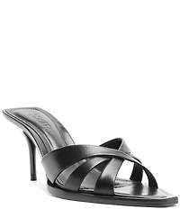 Schutz Keefa Leaf Leather Slide Sandals