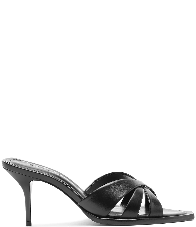 Schutz Keefa Leaf Leather Slide Sandals
