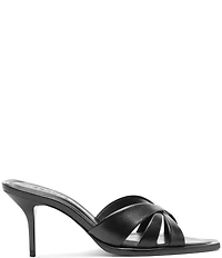 Schutz Keefa Leaf Leather Slide Sandals