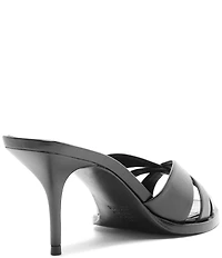 Schutz Keefa Leaf Leather Slide Sandals