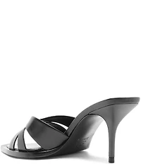 Schutz Keefa Leaf Leather Slide Sandals