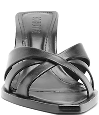 Schutz Keefa Leaf Leather Slide Sandals