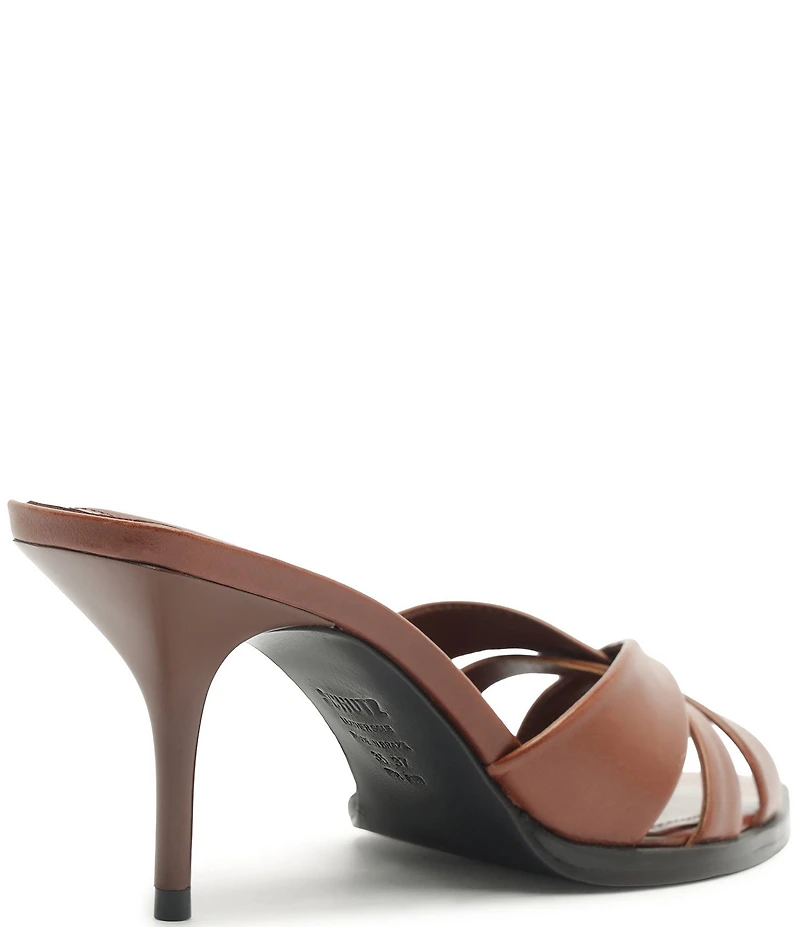Schutz Keefa Leaf Leather Slide Sandals
