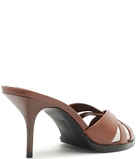 Schutz Keefa Leaf Leather Slide Sandals