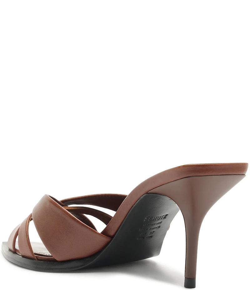 Schutz Keefa Leaf Leather Slide Sandals