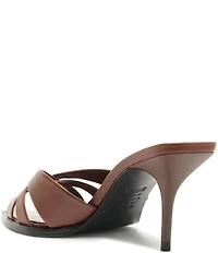 Schutz Keefa Leaf Leather Slide Sandals