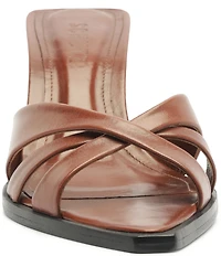 Schutz Keefa Leaf Leather Slide Sandals