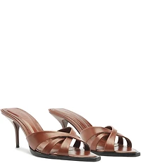 Schutz Keefa Leaf Leather Slide Sandals