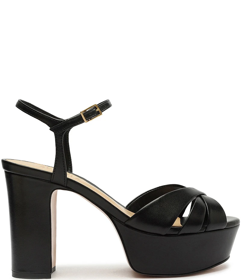 Schutz Keefa Leather Platform Ankle Strap Sandals