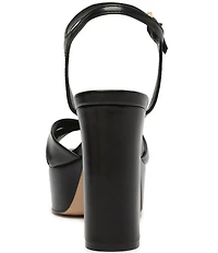 Schutz Keefa Leather Platform Ankle Strap Sandals