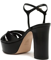 Schutz Keefa Leather Platform Ankle Strap Sandals