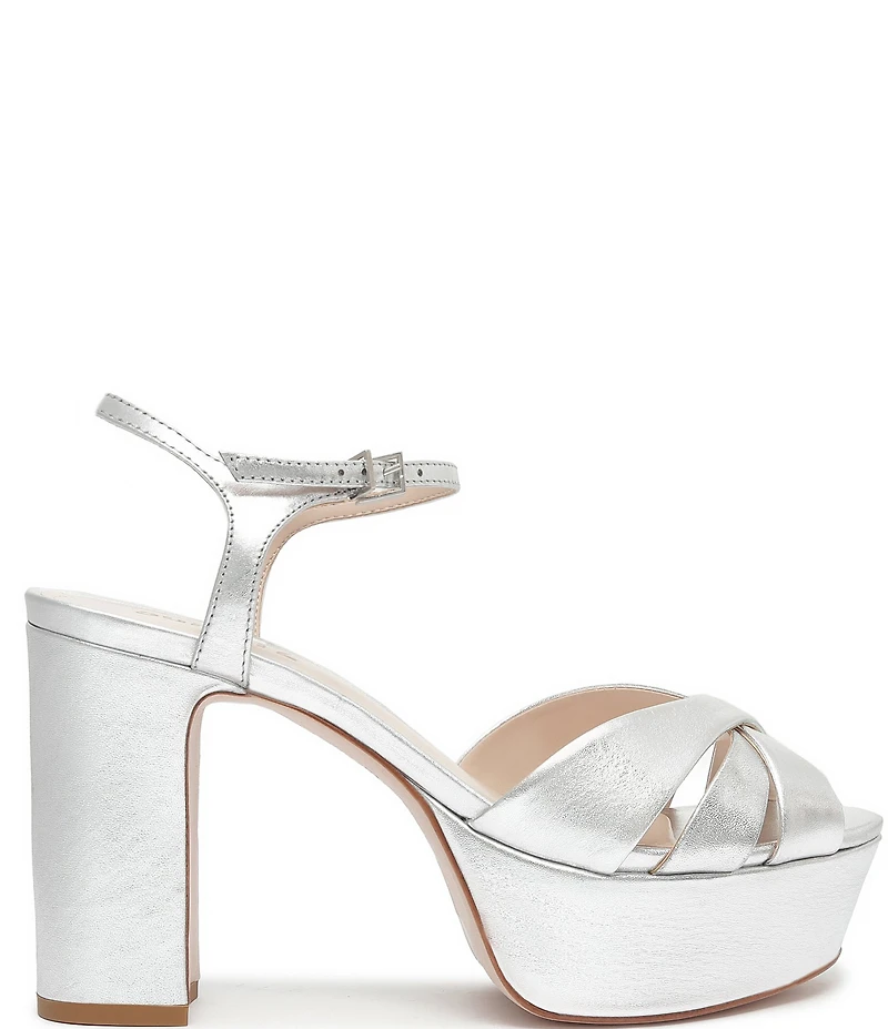 Schutz Keefa Leather Platform Ankle Strap Sandals